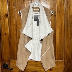Suede + fur shearling vest